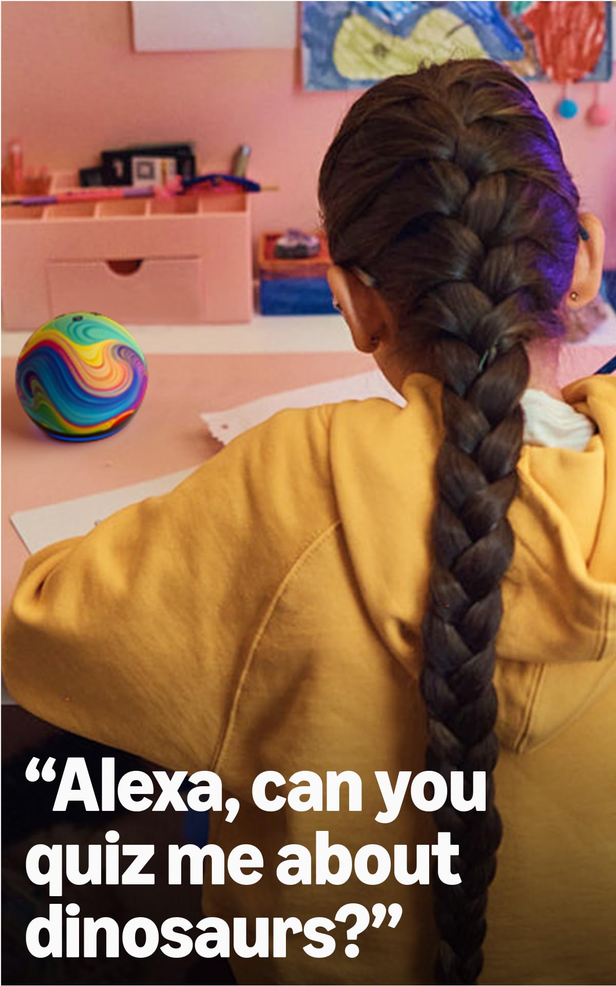 Amazon Echo Dot Kids (newest model) - Designed for kids, Designed for Alexa+, parental controls, Includes 1 Year of Amazon Kids+, Rainbow Swirl
